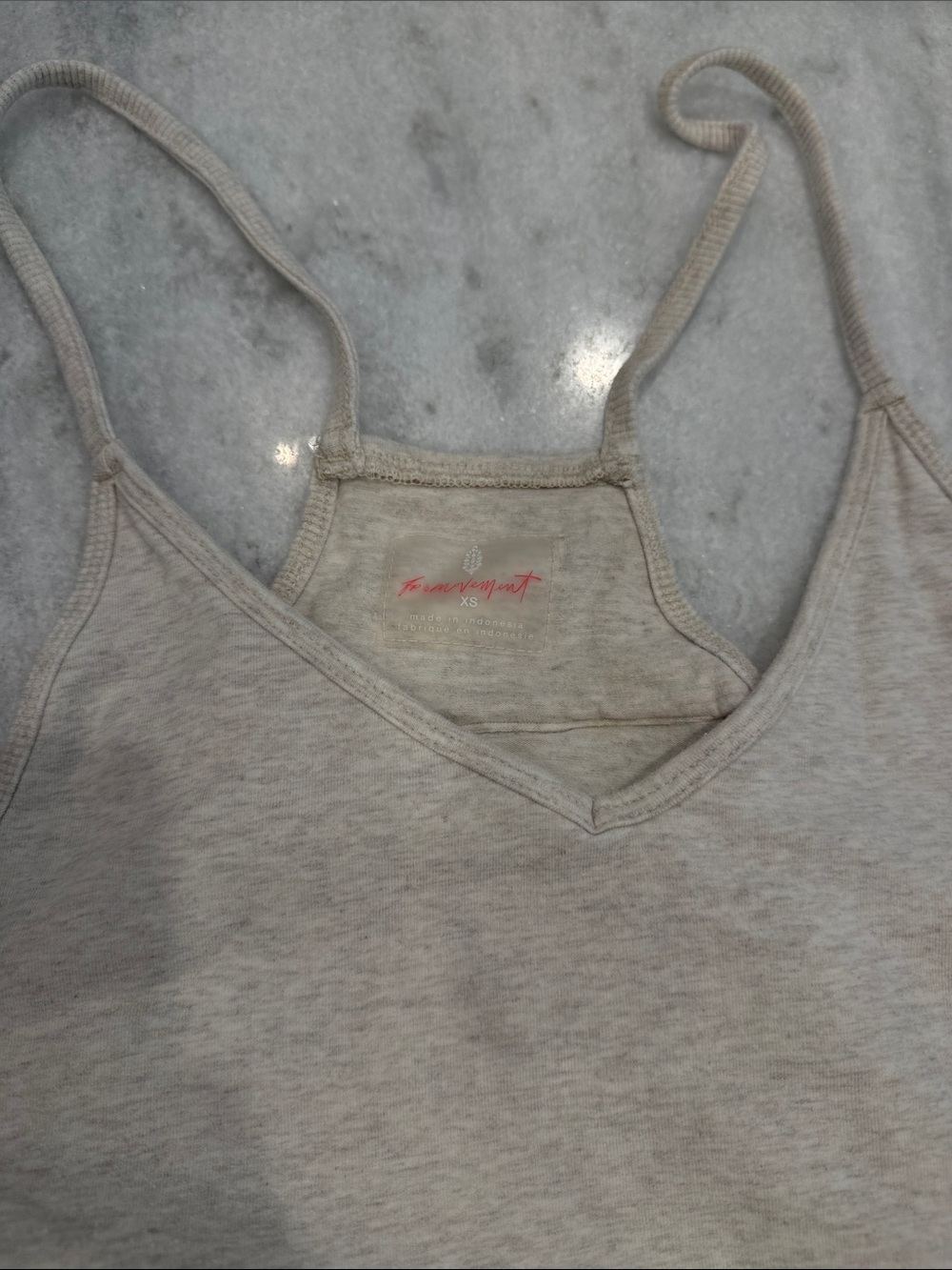 FP Movement by Free People Light Gray Spaghetti Strap Onesie